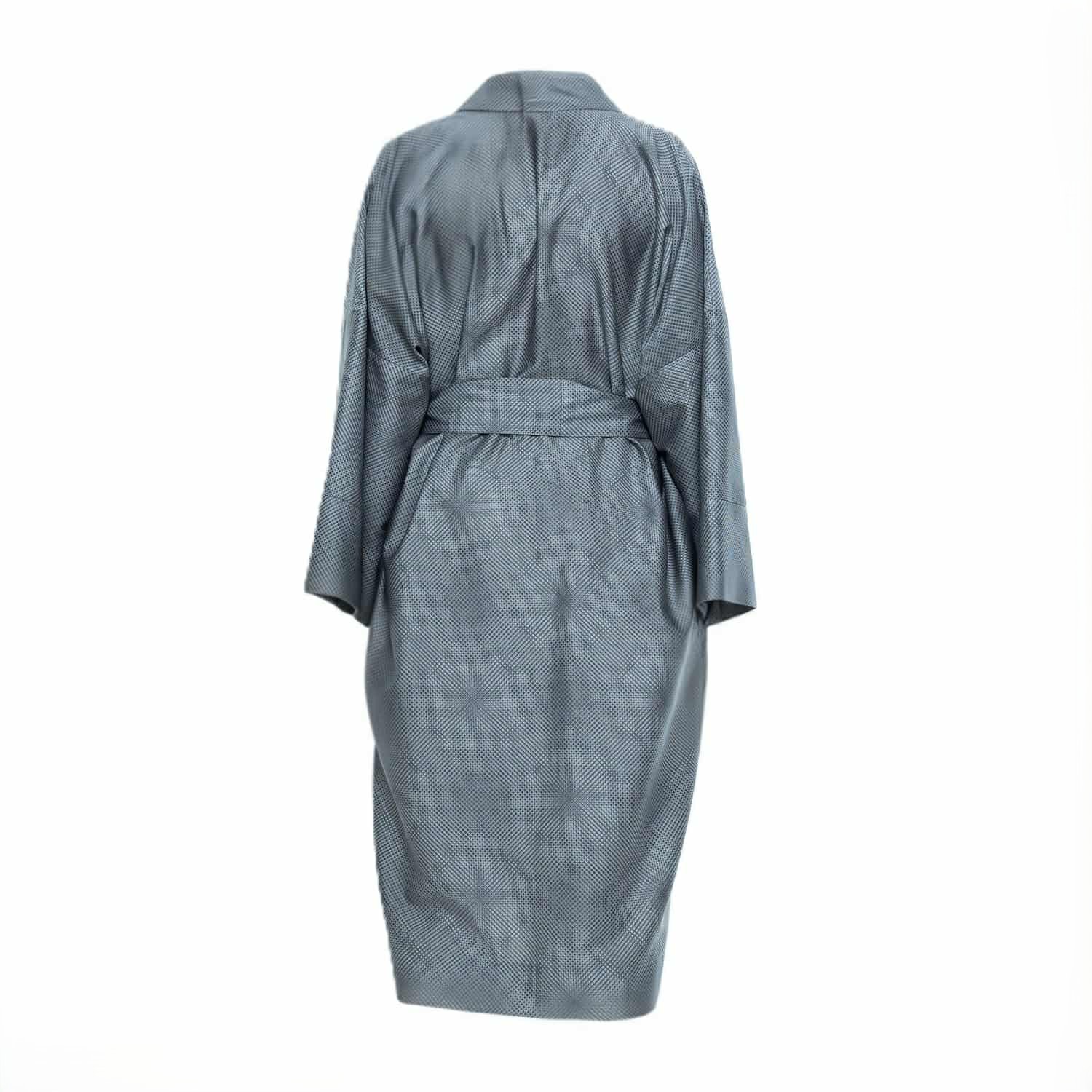 Decoflux Home Women's Cotton Sateen Kimono Robe Mirage Grey In Gray