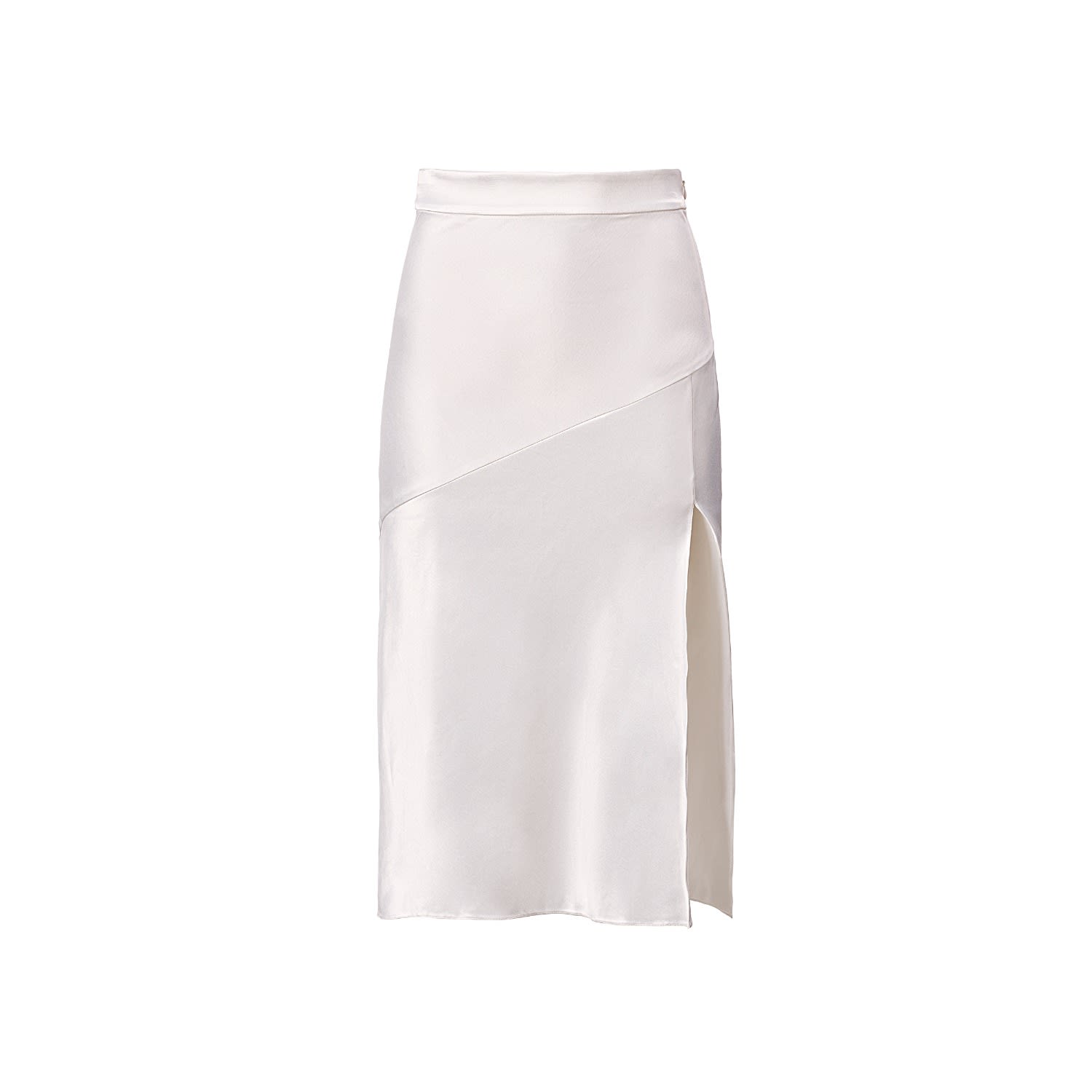Lita Couture Women's Side-slit Midi Skirt In White In White