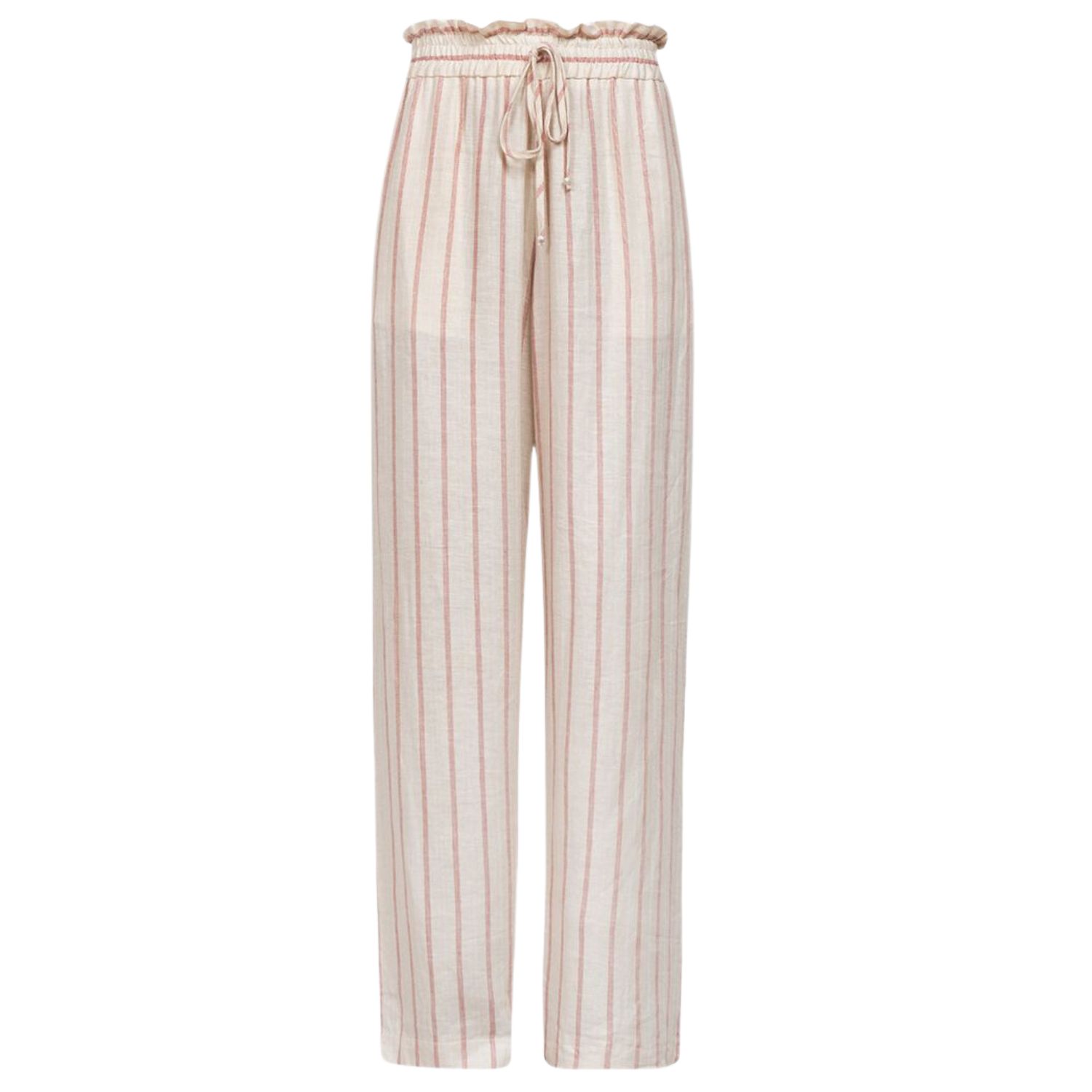 Cliche Reborn Women's Long Striped Linen Trousers In Gray