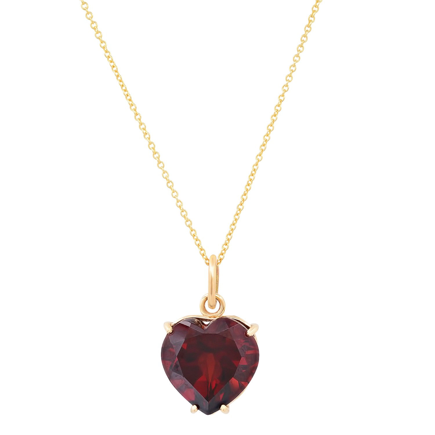 Soul Journey Jewelry Women's Red Garnet Heart Love Necklace
