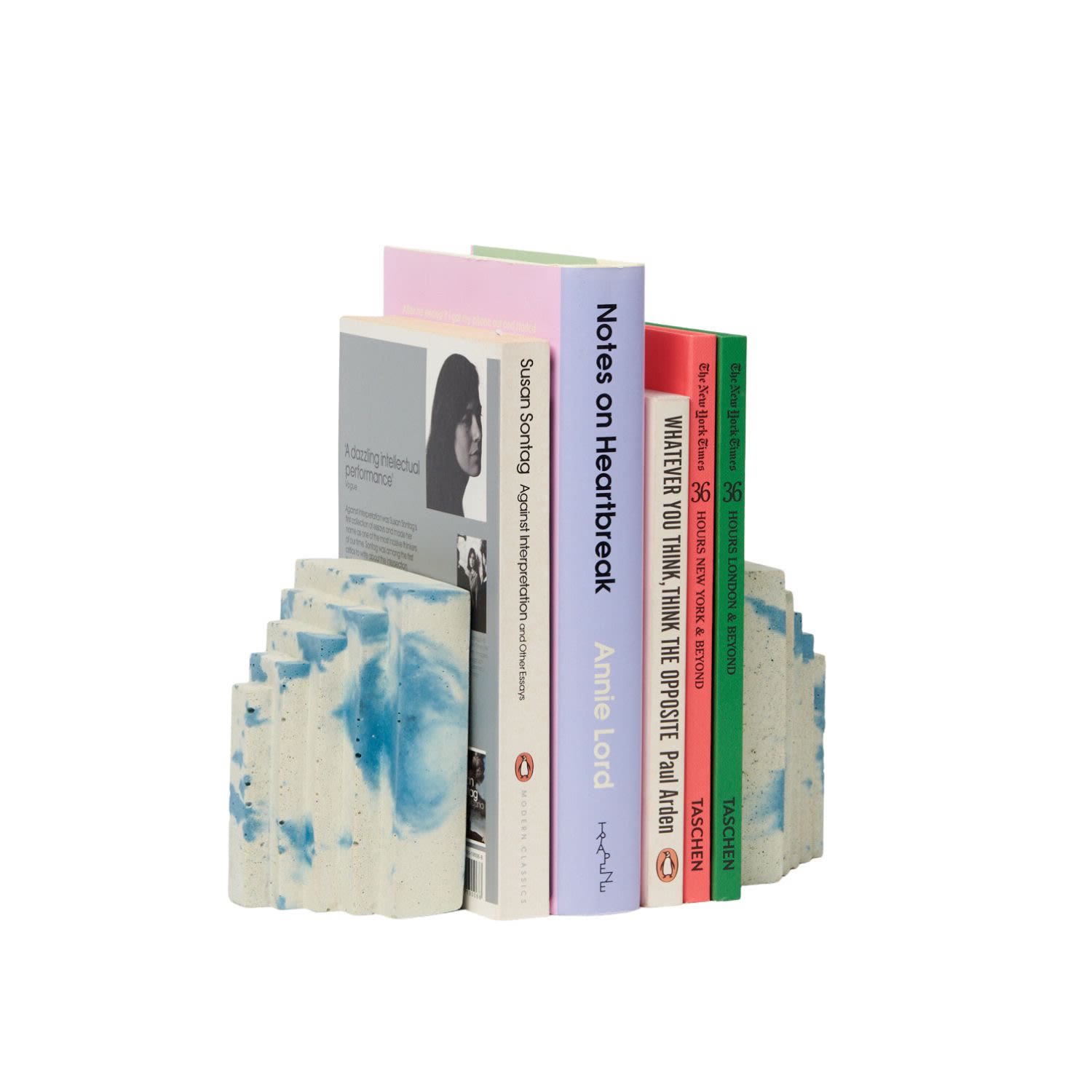 Blue / White Concrete Book Ends - Blue & White One Size Smith & Goat