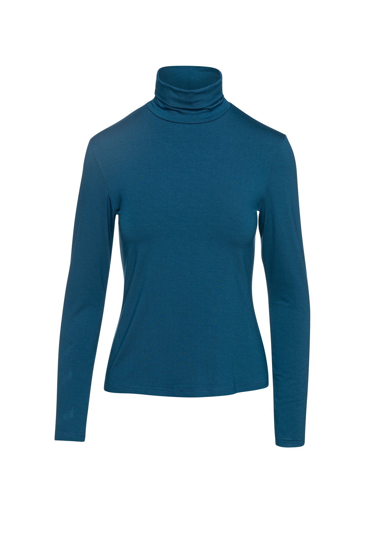 Conquista Women's Blue Petrol Turtle Neck Top By  In Sustainable Fabric In Blue
