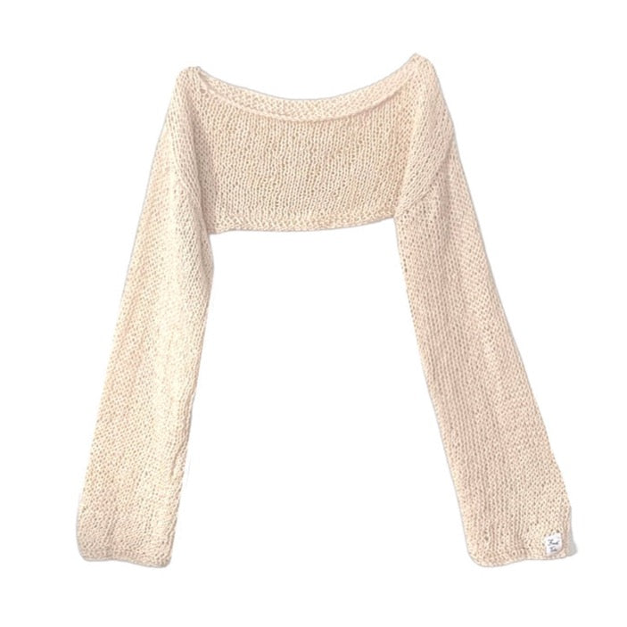 Women’s Neutrals Julia Knitted Long Sleeve Crop Top In Cream Small Frock Tales