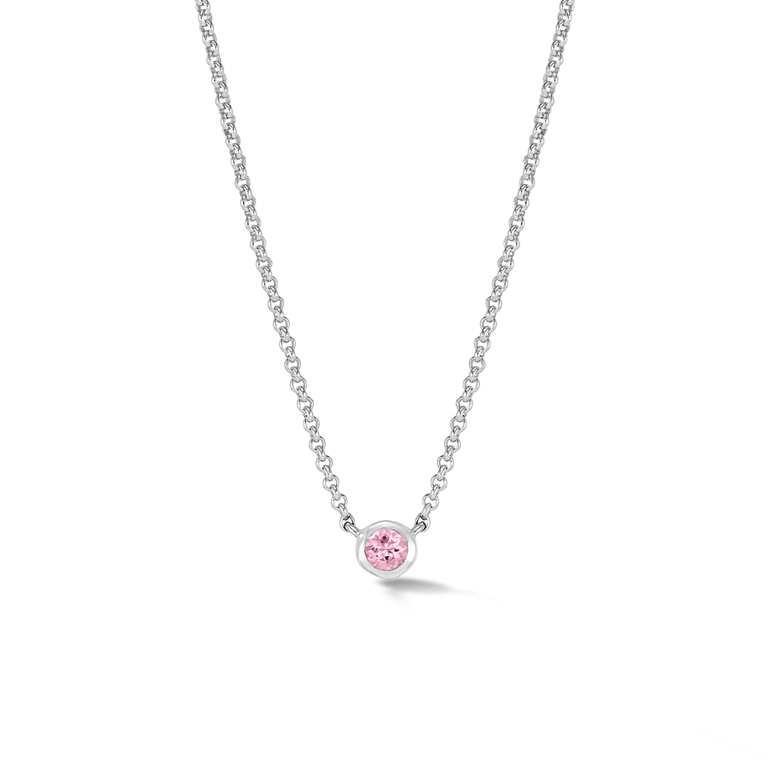 Dower & Hall Men's Silver / Pink Pink Quartz Round Dewdrop Pendant In Sterling Silver In Multi