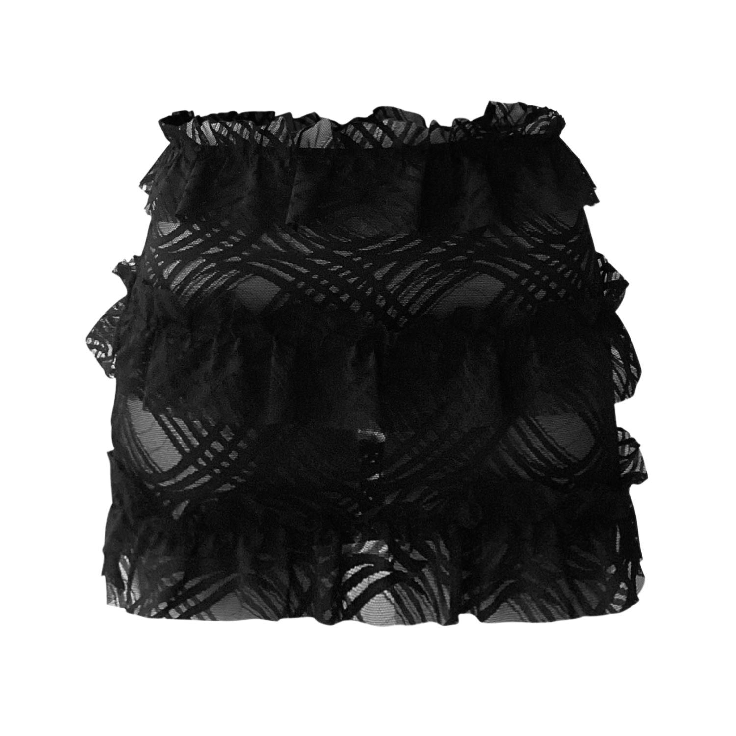Ow Collection Women's Grace Lace Mini Skirt - Black In Black