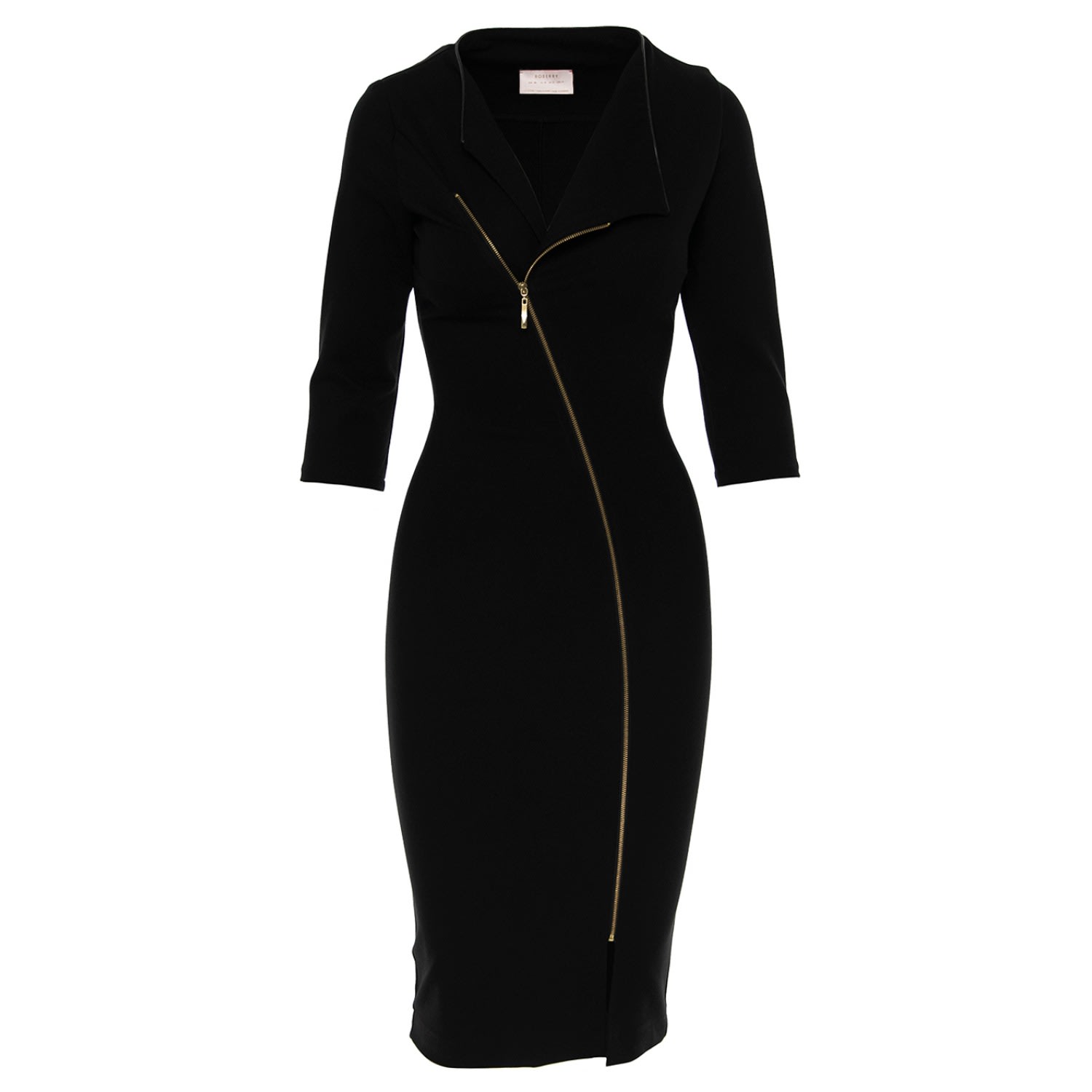Roserry Women's Chelsea Zipped Jersey Midi Dress In Black In Black