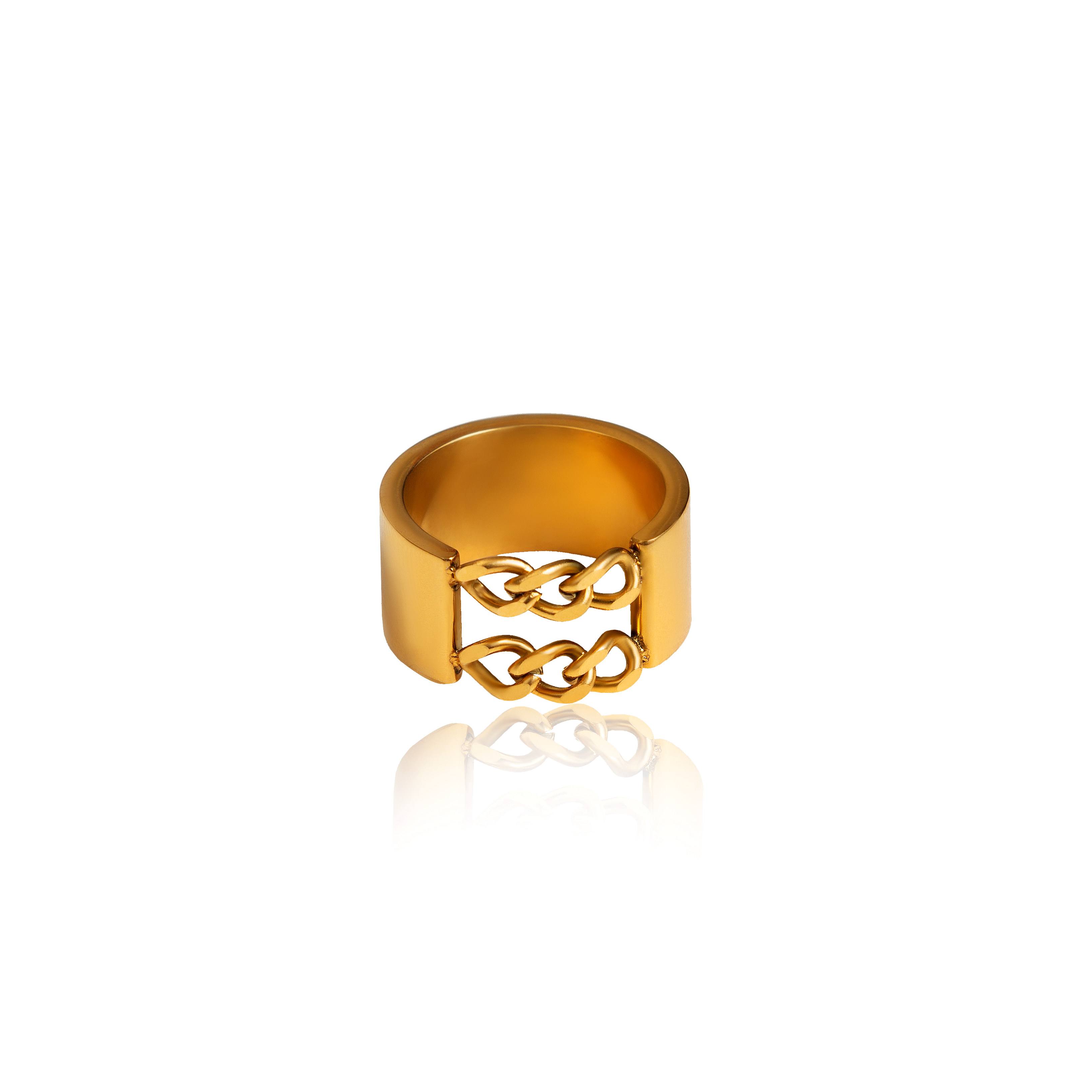 Tseatjewelry Women's Gold Amber Ring