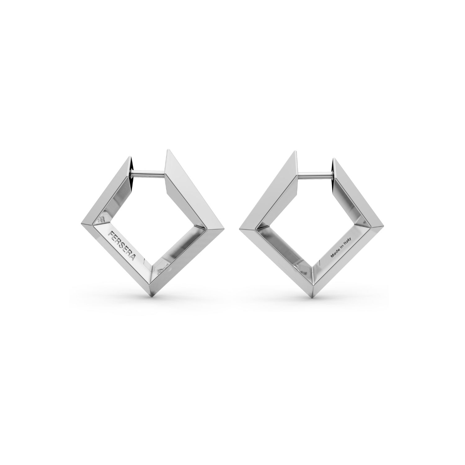 Fersera Women's Sculptura Square Earrings - Silver