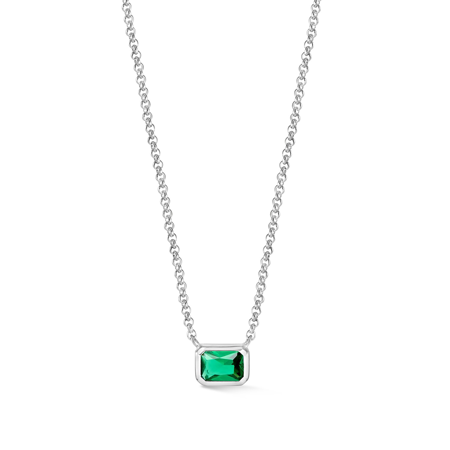 Dower & Hall Women's Silver / Green Octagon Green Garnet Tutti Frutti Necklace In Sterling Silver In Silver