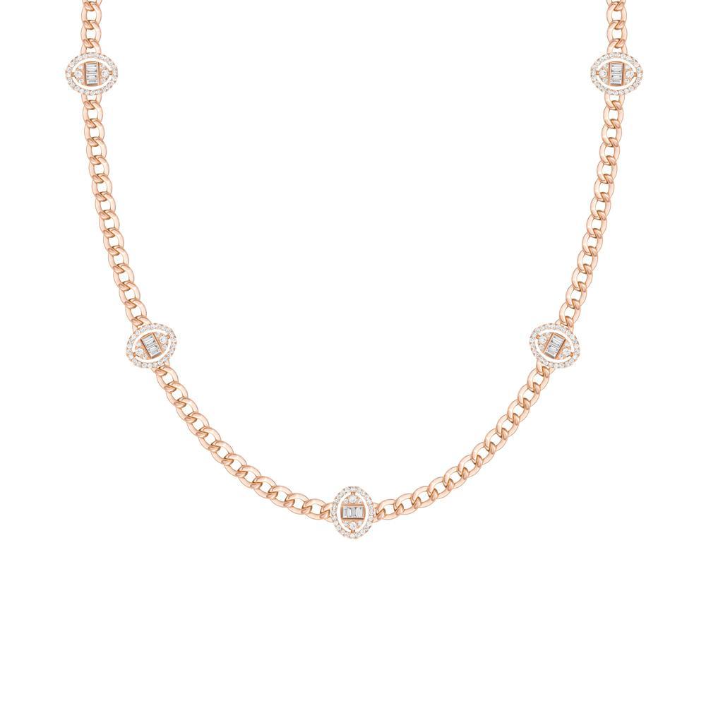 Women’s Rose Gold Quwa Five Oval Necklace Samra Jewellery