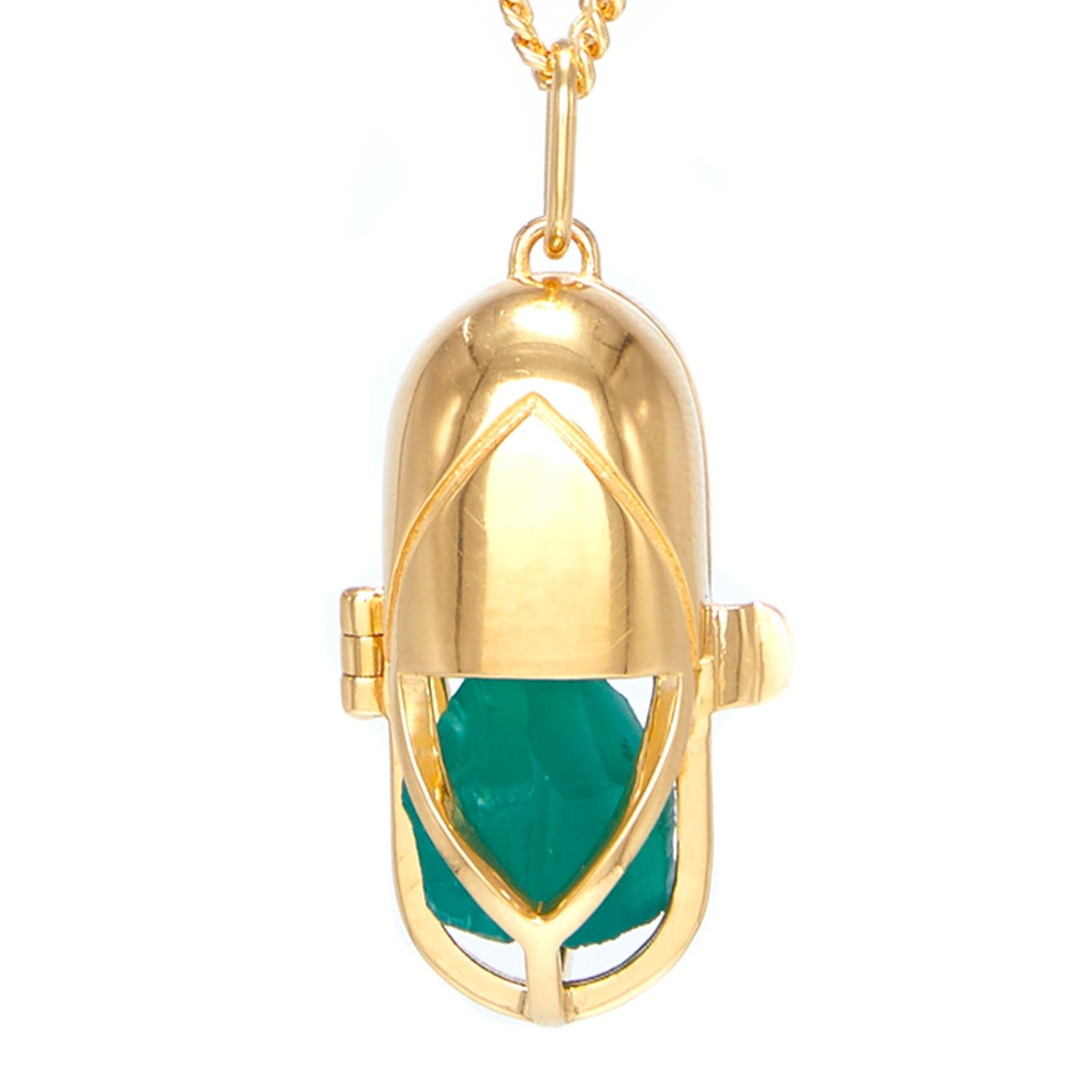 Capsule Eleven Women's Capsule Crystal Pendant - Vermeil - Green Onyx In Gold