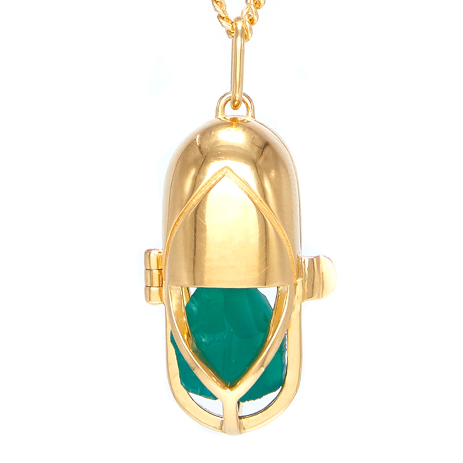 Women’s Capsule Crystal Pendant - Vermeil - Green Onyx Capsule Eleven