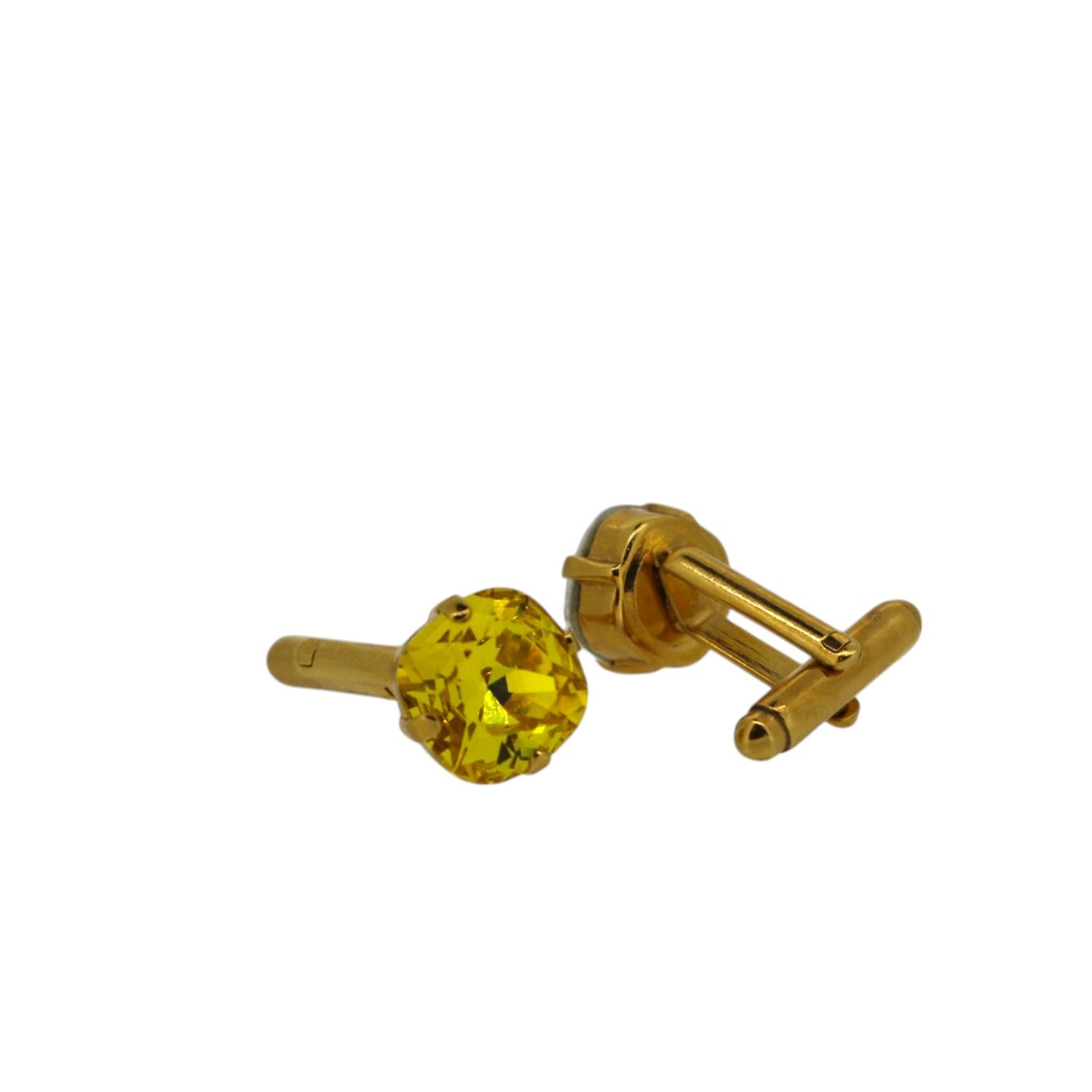 Vickisarge Men's Yellow / Orange The Yellow Stud Cufflink In Gold