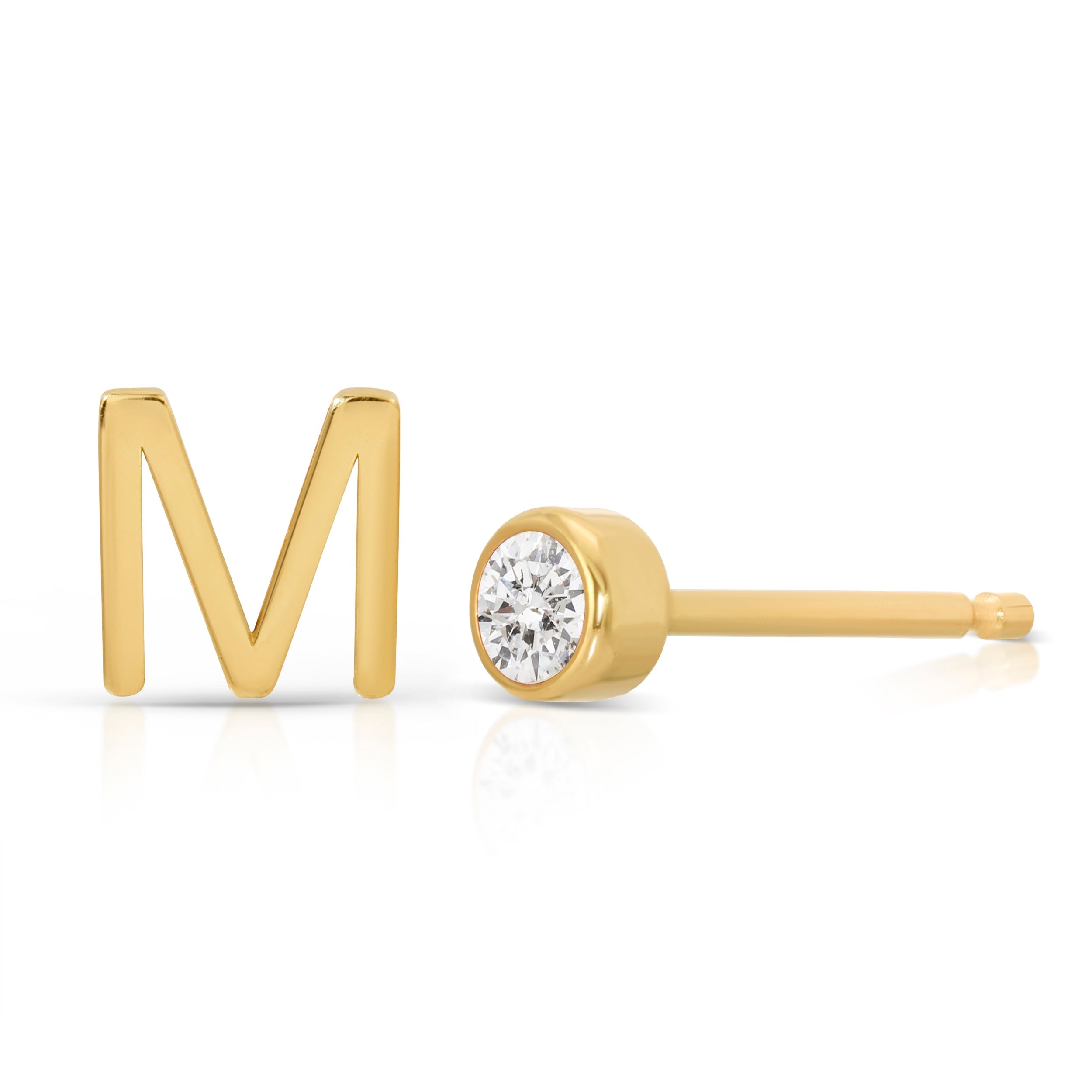 Maya Brenner Women's Monogram Earring Set 14k Yellow Gold In Gold