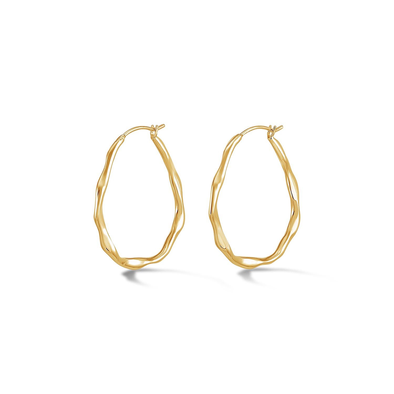 Dower & Hall Women's Gold Large Oval Waterfall Hoops In Vermeil In Gold