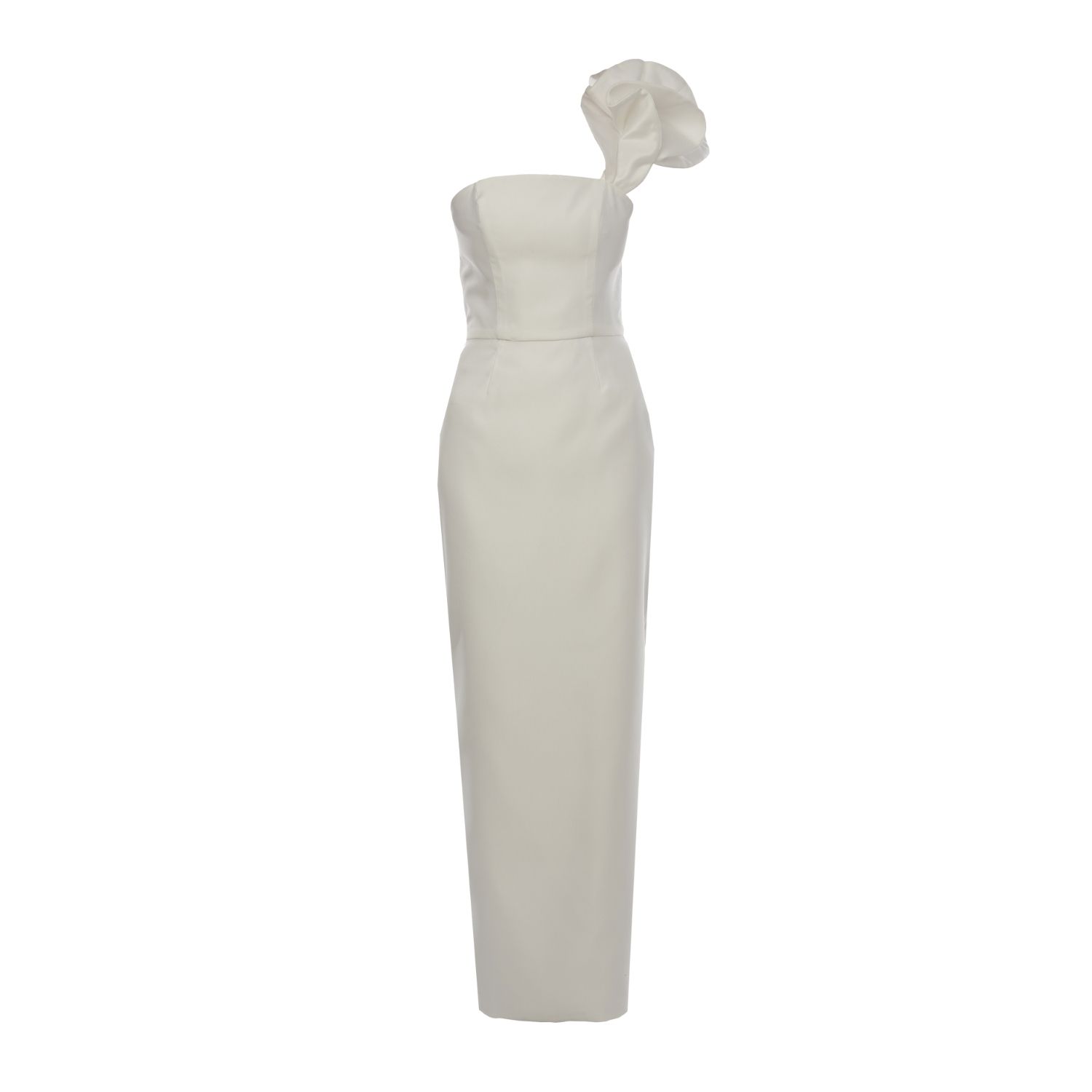Women's Gigi Dress + Frill | Strapless Cone Maxi In White | Large | Baé Special Moments