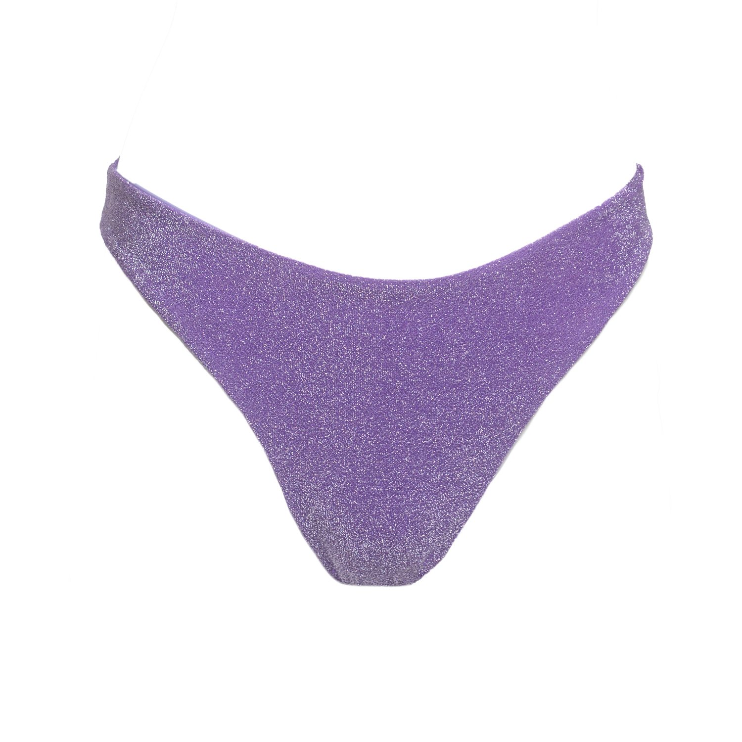 Women&rsquo;s Faye&rsquo;s Purple Disco High Waist Sparkle Cheeky Bikini Bottoms | Extra Large | Patti Jane Swim