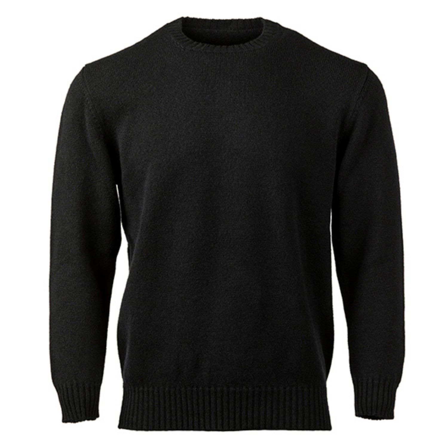 Kinalba Men's Unisex Black Fine Plain Cashmere Crew Neck Sweater In Black