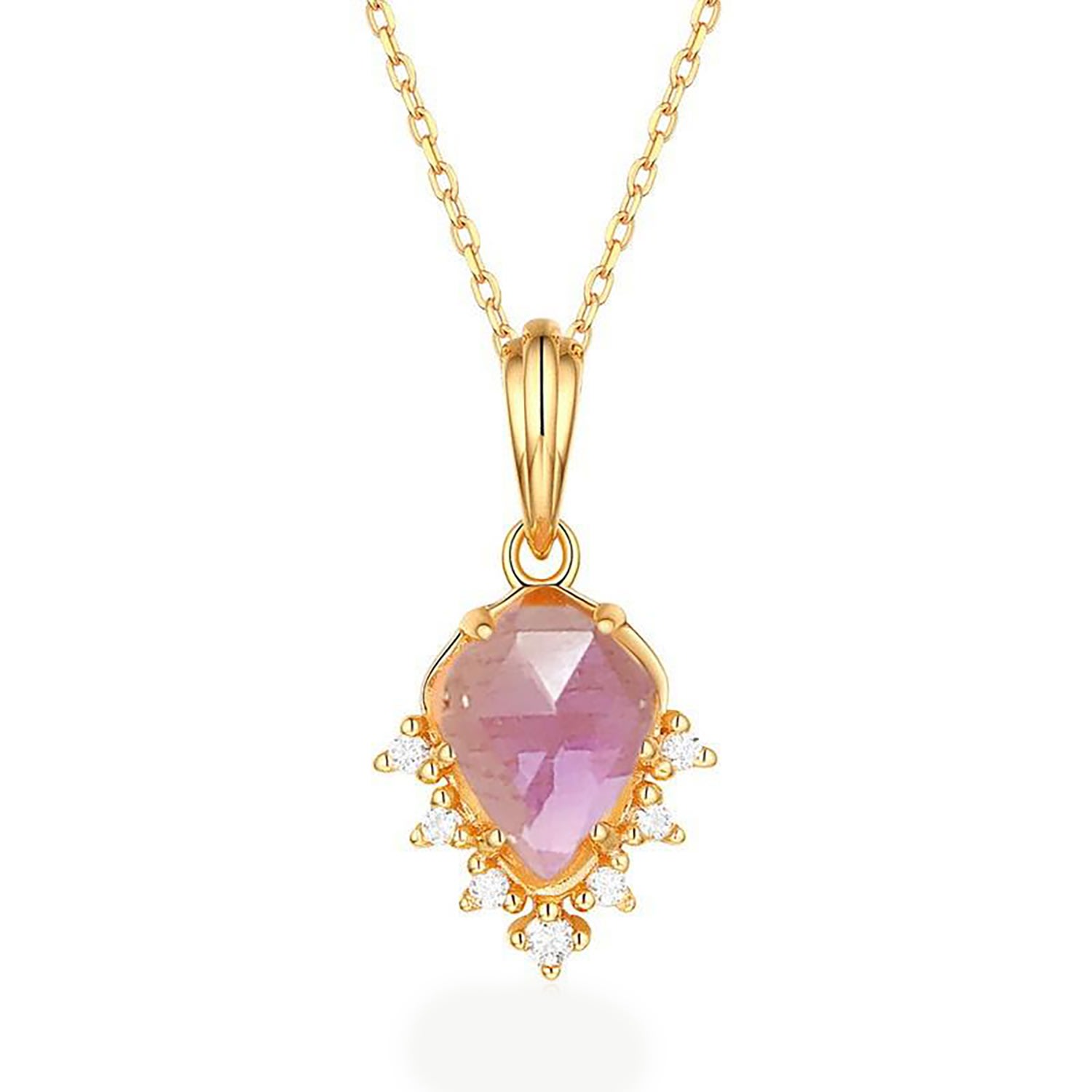 Women’s Gold Nirvana Amethyst Necklace Azura Jewelry New York