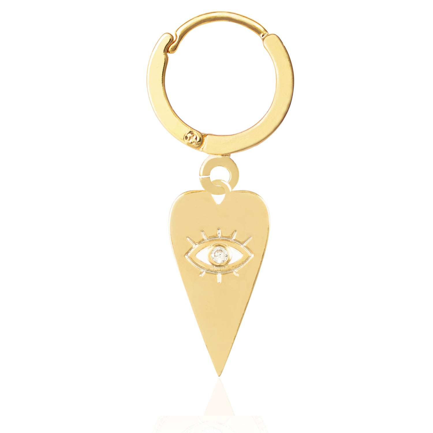 C.j.m Women's Gold Eye Heart Single Huggie