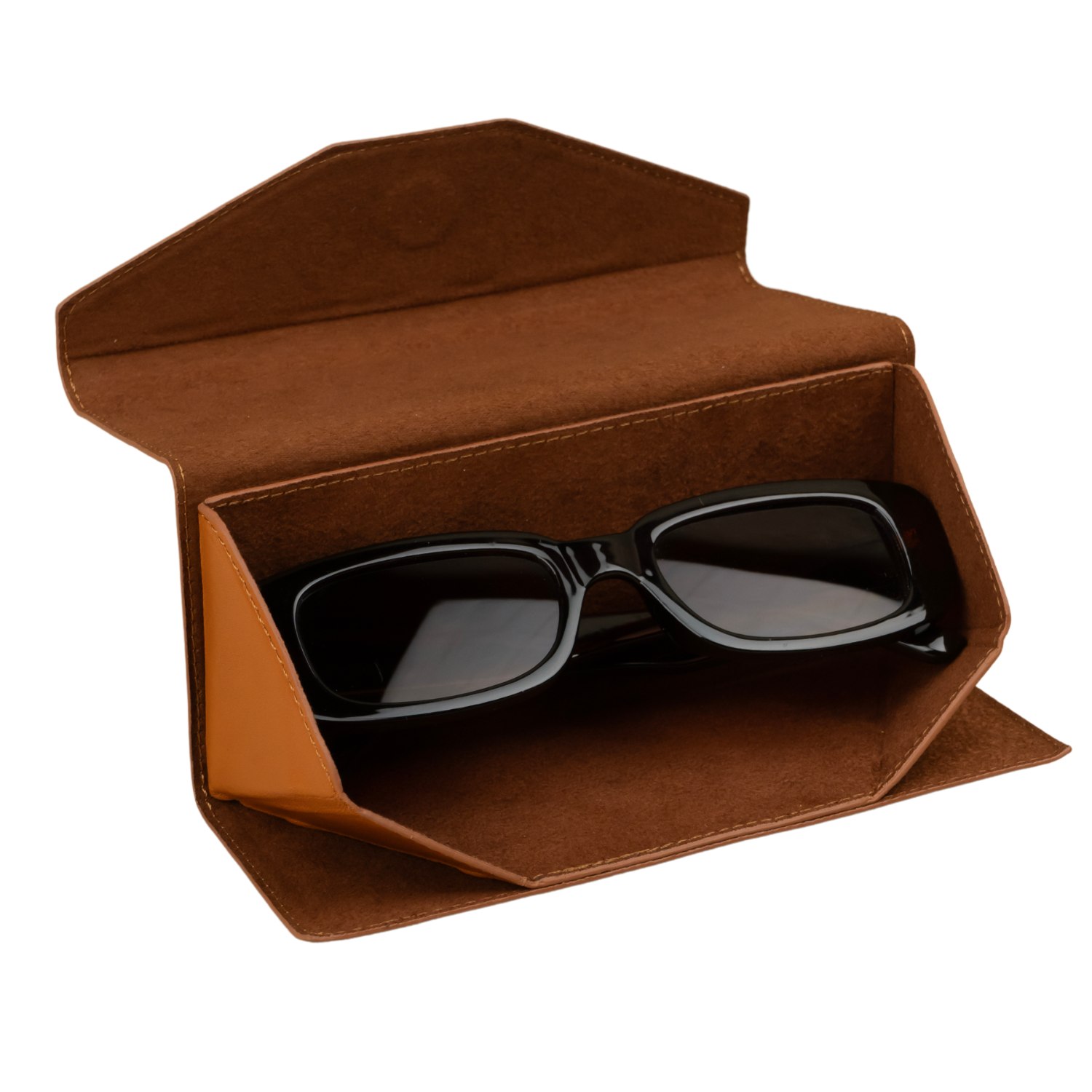 Leathere Women's Luxury Leather Sunglasses Case - Rustic Brown - Louisville
