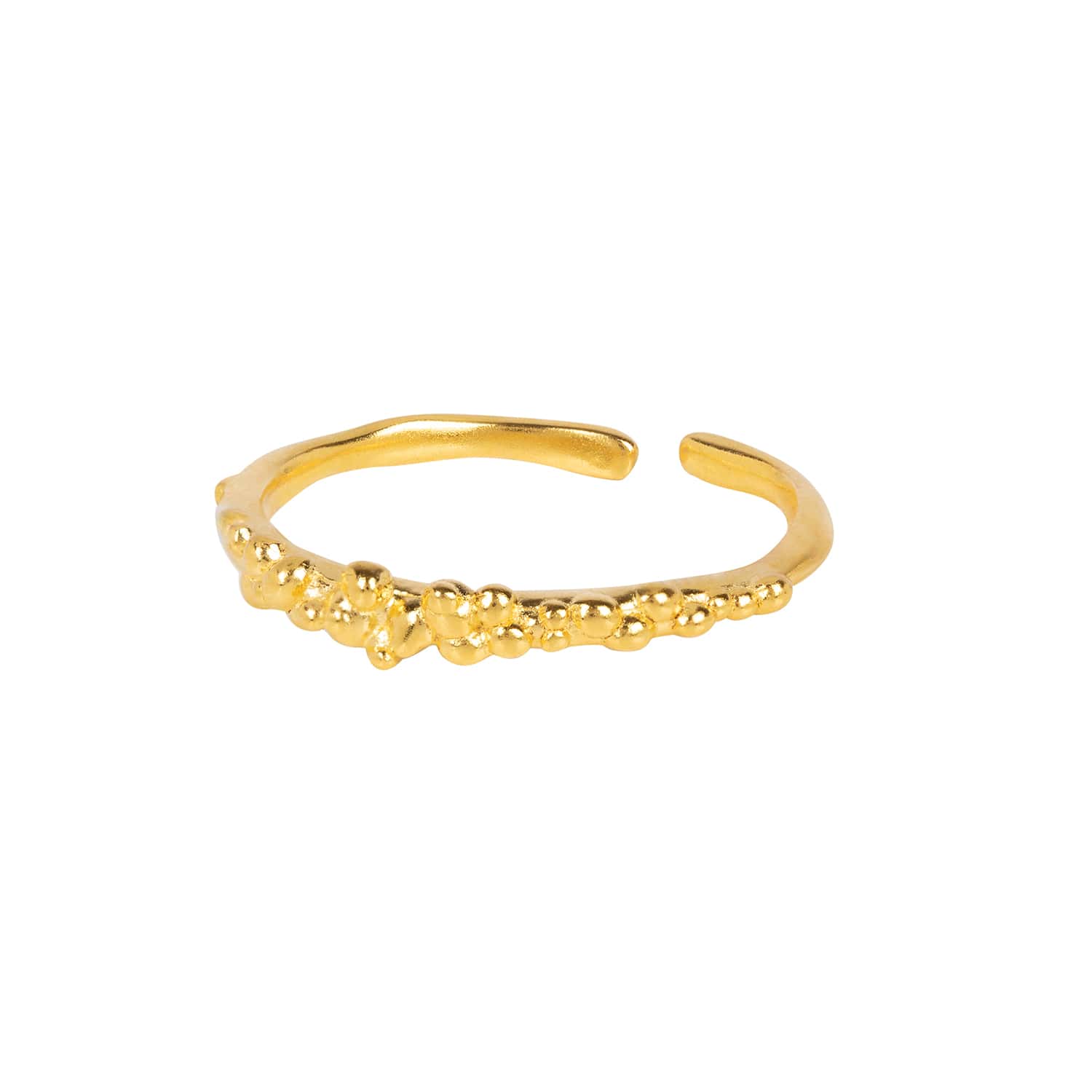 Amadeus Women's Caviar Gold Stacking Ring - Size Adjustable