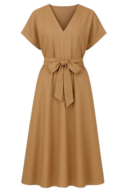 chinese dress ladies Linen Midi Dress