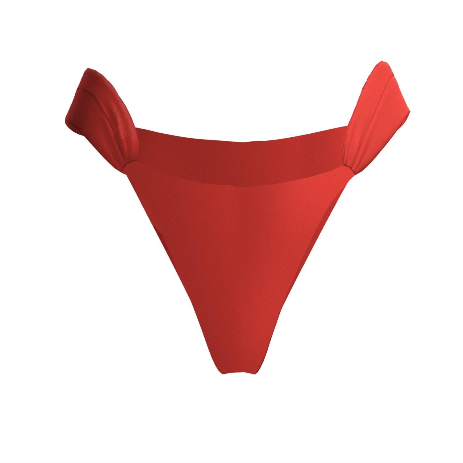 Blackbough Swim Women's Giana Ruched Cheeky Bottoms / Red Hot Gloss In Red
