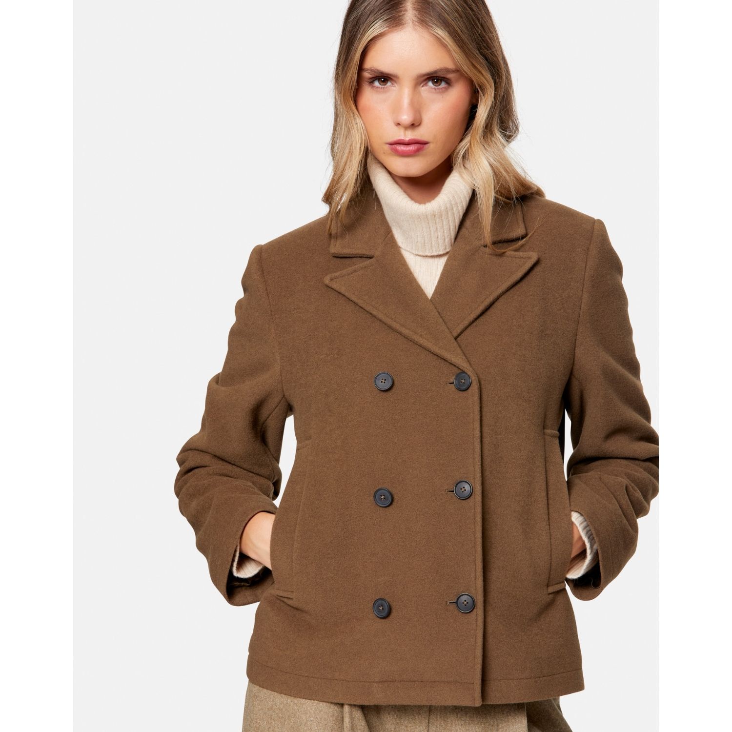 Helen Mcalinden Women's Brown Penelope Soft Umber Peacoat