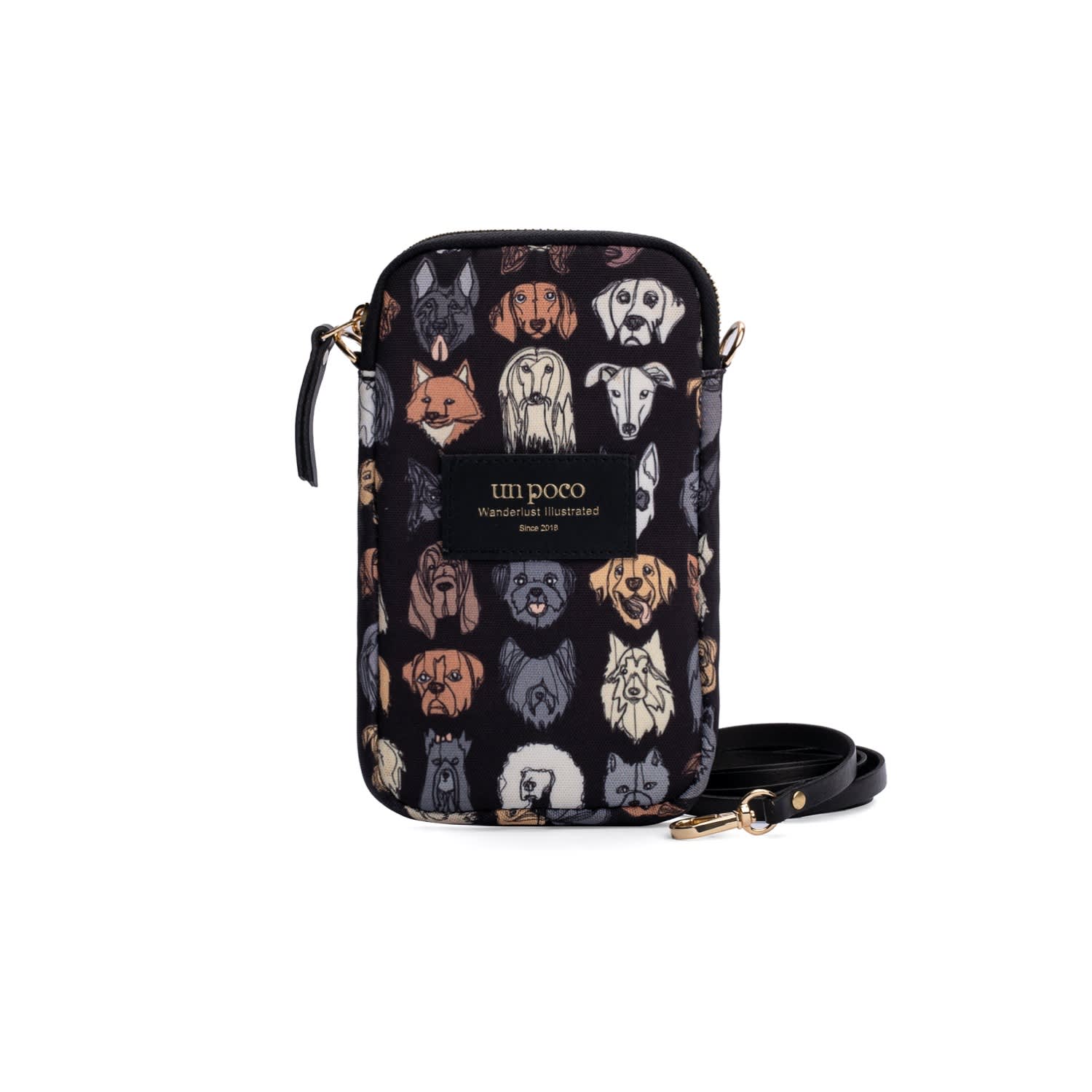 Un Poco Women's Black Woof Woof Phone Bag