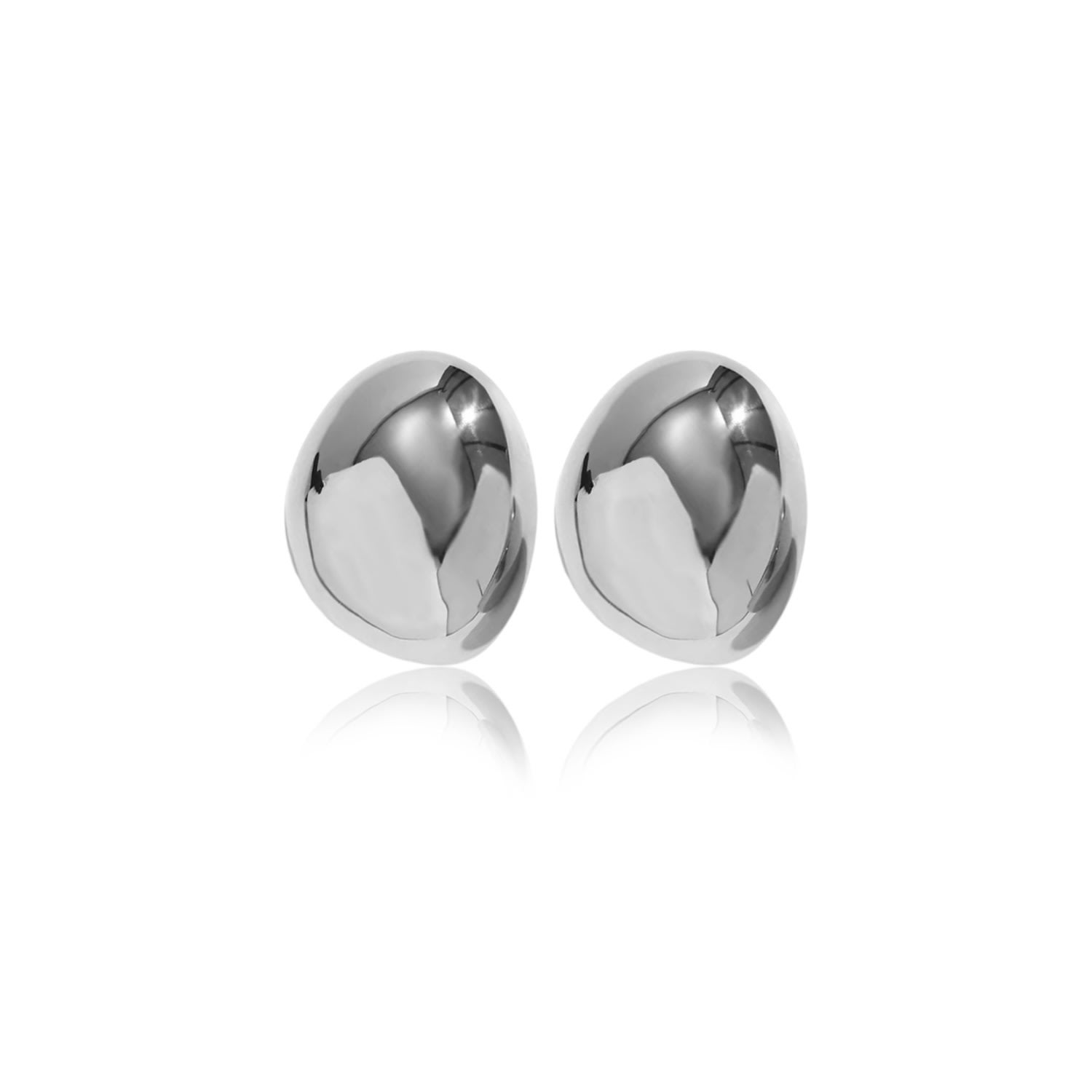 Viea Women's Mona Dome Earrings - Silver