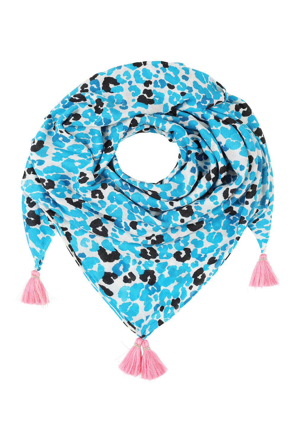 Mercy Delta Women's Blue Cashmere Square Scarf Pina Colada Aqua In Blue