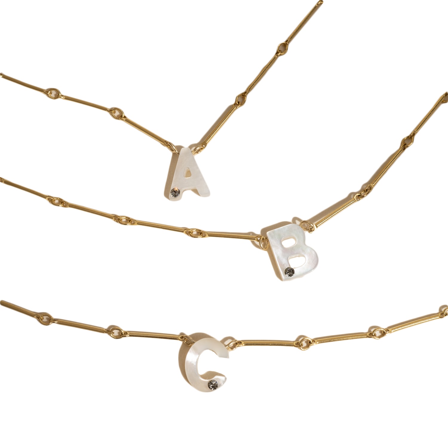 Kate Koel Women's Gold / Neutrals / Grey Initial Necklace