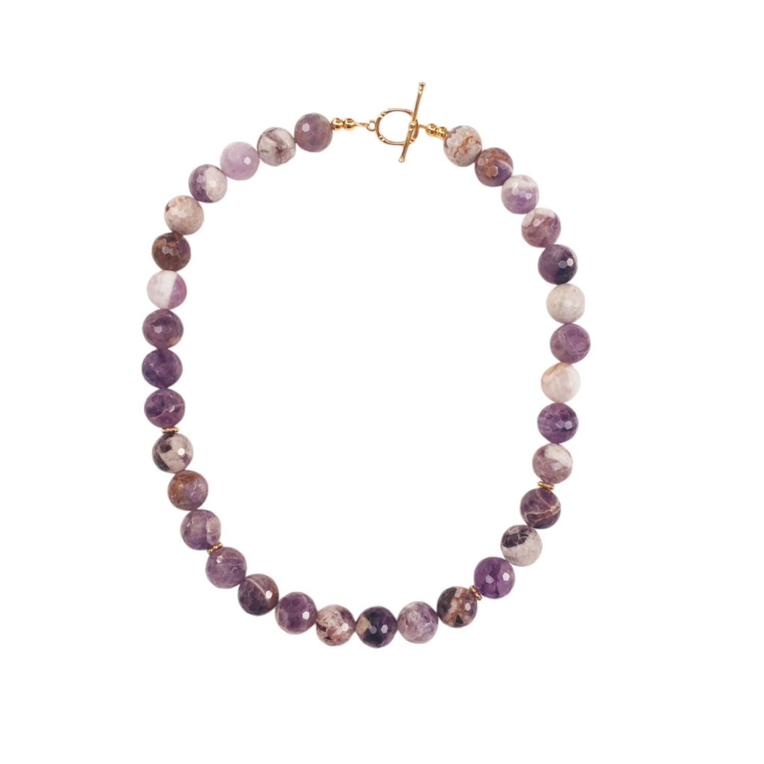 Way To Chic Women's Pink / Purple Amethyst Necklace With Toggle Clasp