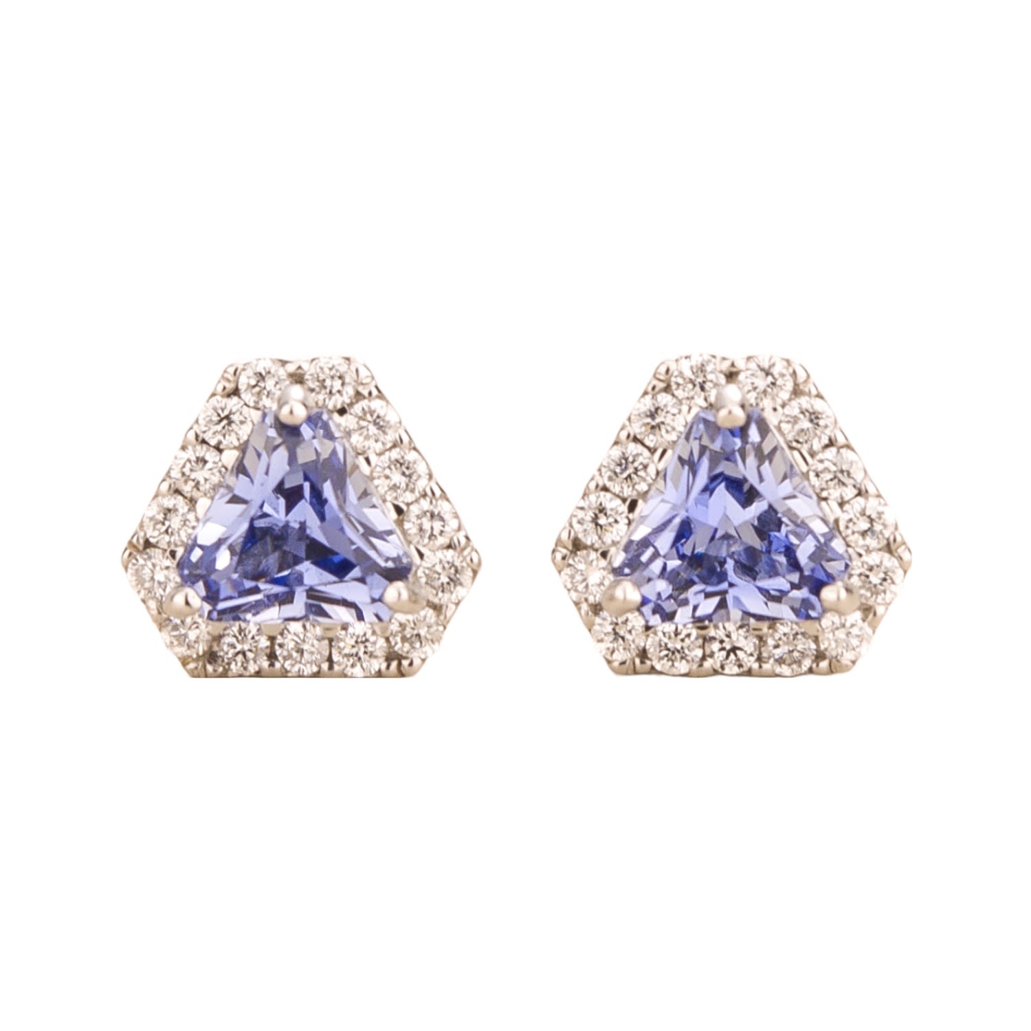 Juvetti Women's Blue / White Diana White Gold Earrings Ceylon Blue Sapphires & Diamonds