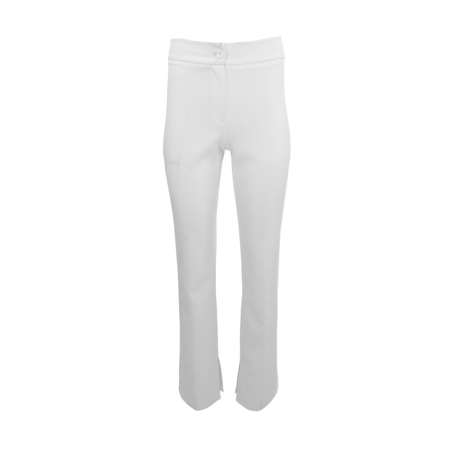 Women’s White Daphne High-Waist Side Slit Pant Small Theo the Label