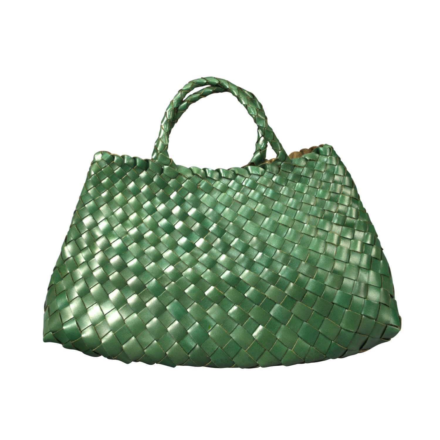 Rimini Women's Hand Woven Leather Tote 'adelina' - Green