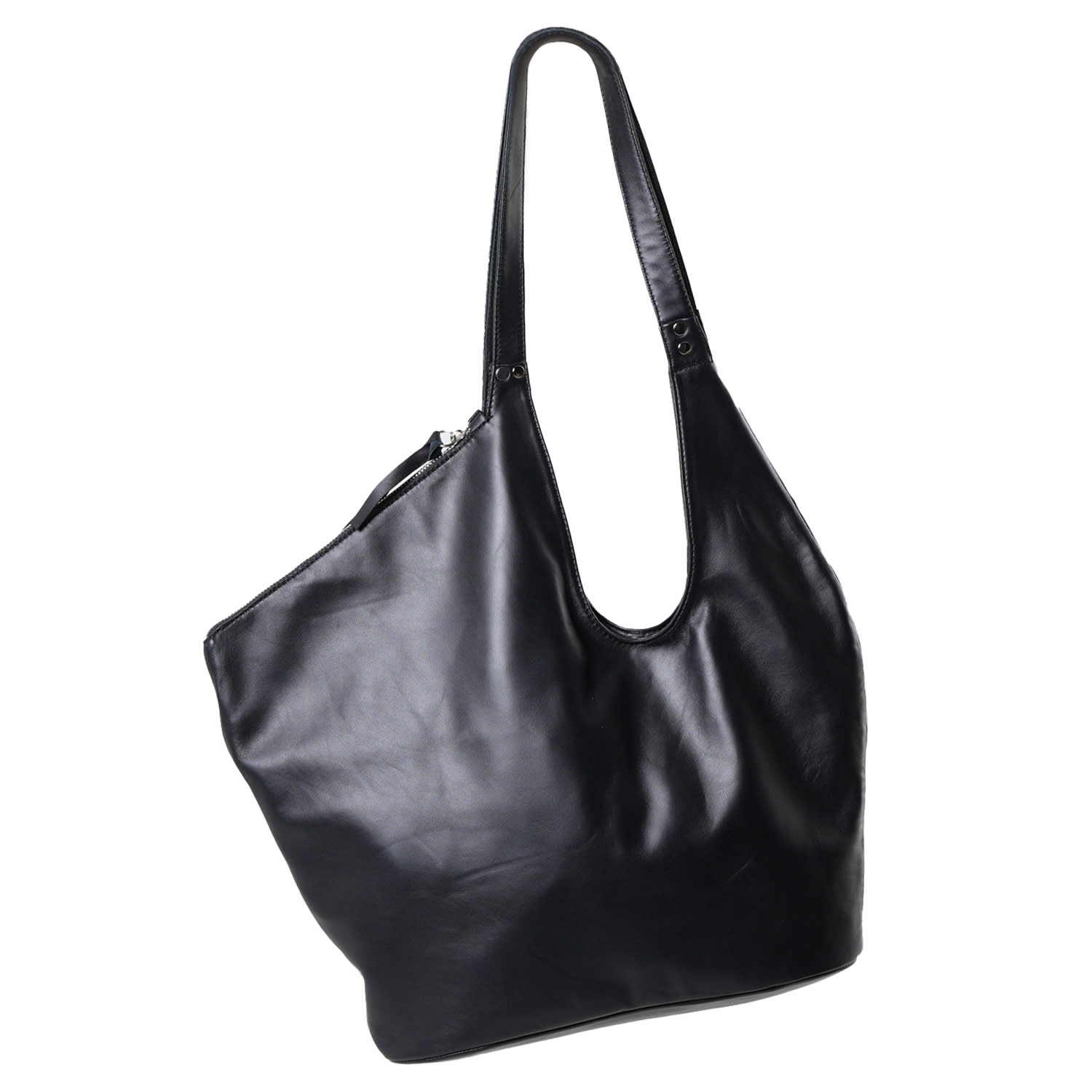 Metamorphoza Women's Large Asymmetric Leather Bag In Black