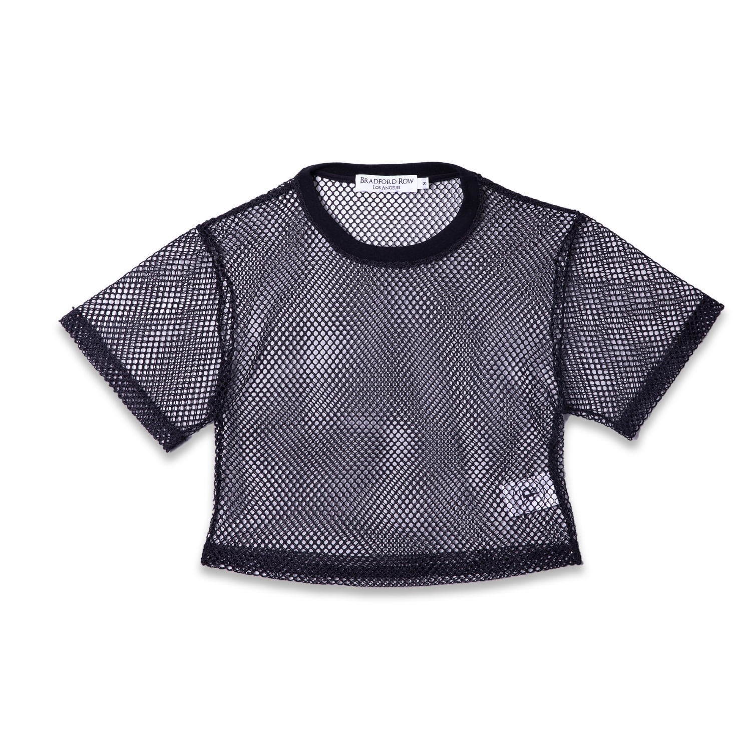 Women’s Black Alyah Crop Mesh Tee Large Bradford Row