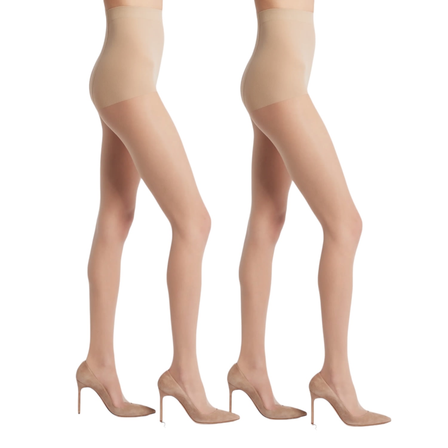 High Heel Jungle By Kathryn Eisman Women's Black Sheer Magic Ultra Sheer Tear Resistant Tights - Nude - Two Pack - Medium/ Large/ Tall In Black