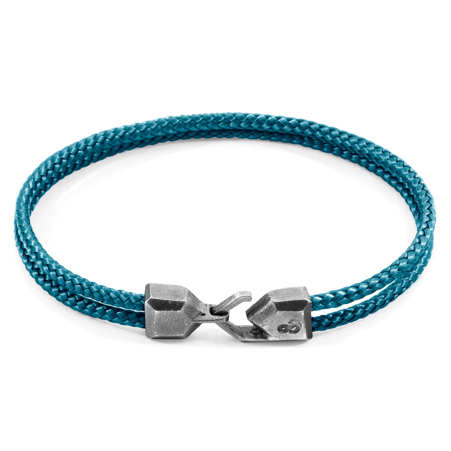 Anchor & Crew Men's Ocean Blue Cromer Silver & Rope Bracelet In Blue