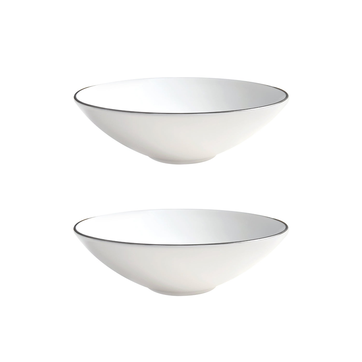 Twig New York White Alex Platinum - Set Of Two, Soup / Pasta Bowl In White