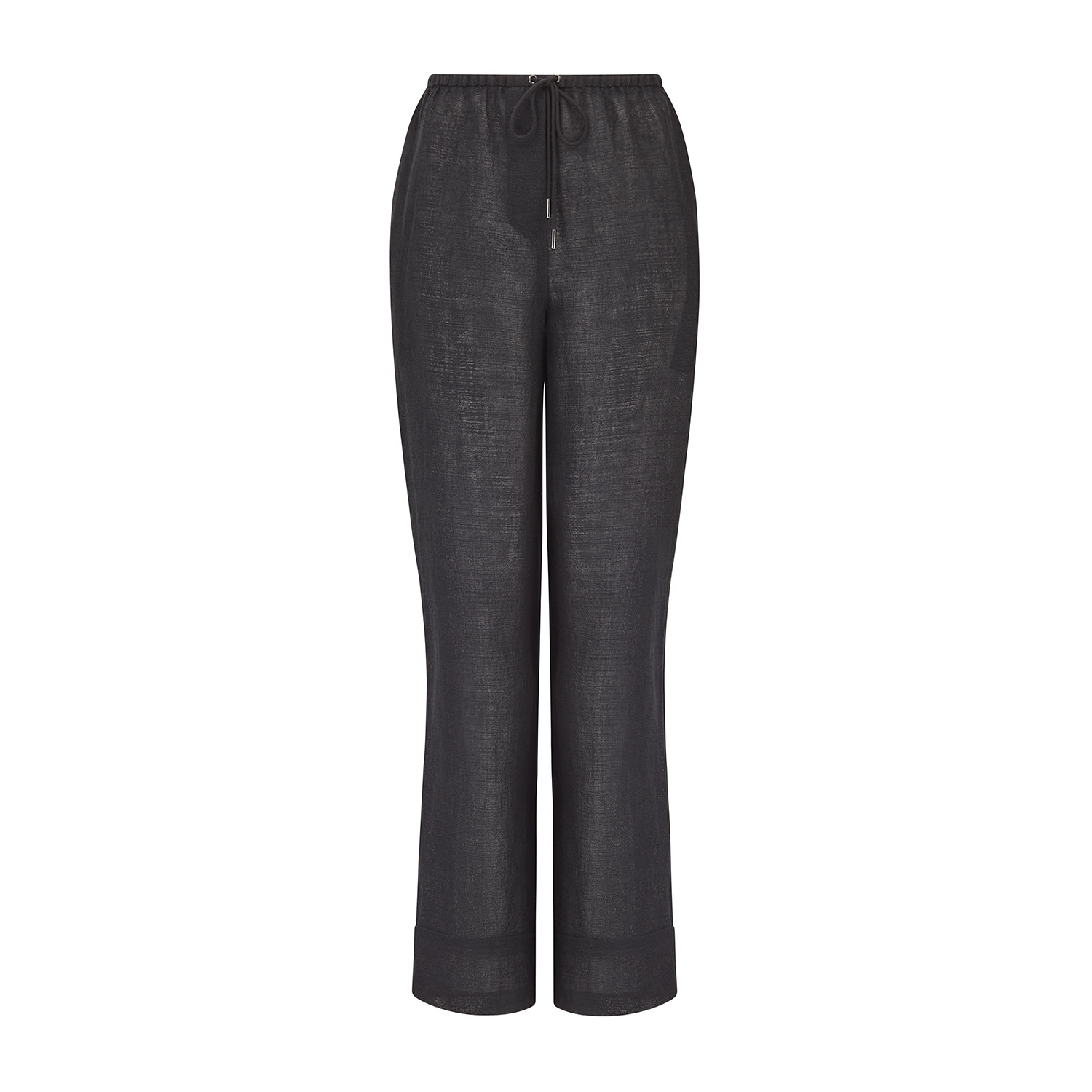 The Summer Edit Women's Neutrals / Black Pearl Luxe Linen Drawstring Trouser - Black In Black