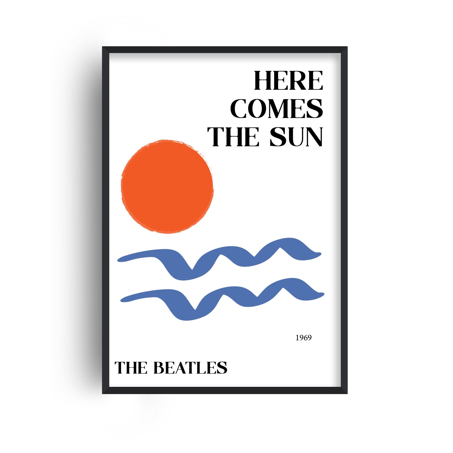 Here Comes The Sun Beatles Inspired Retro Gicle Art Print A3 297 X 420Mm Fanclub