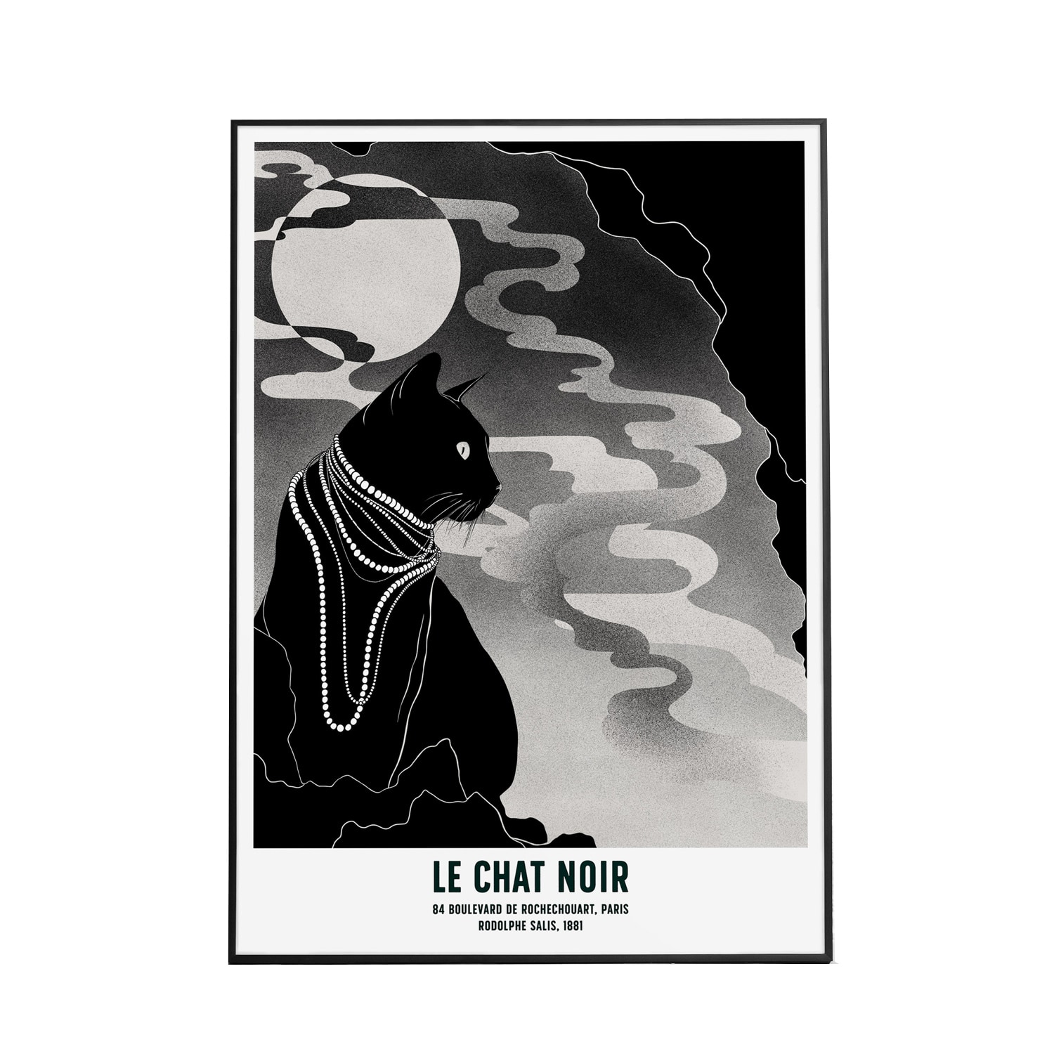 Black Le Chat Noir - Art Print S Abi Overland Jersey