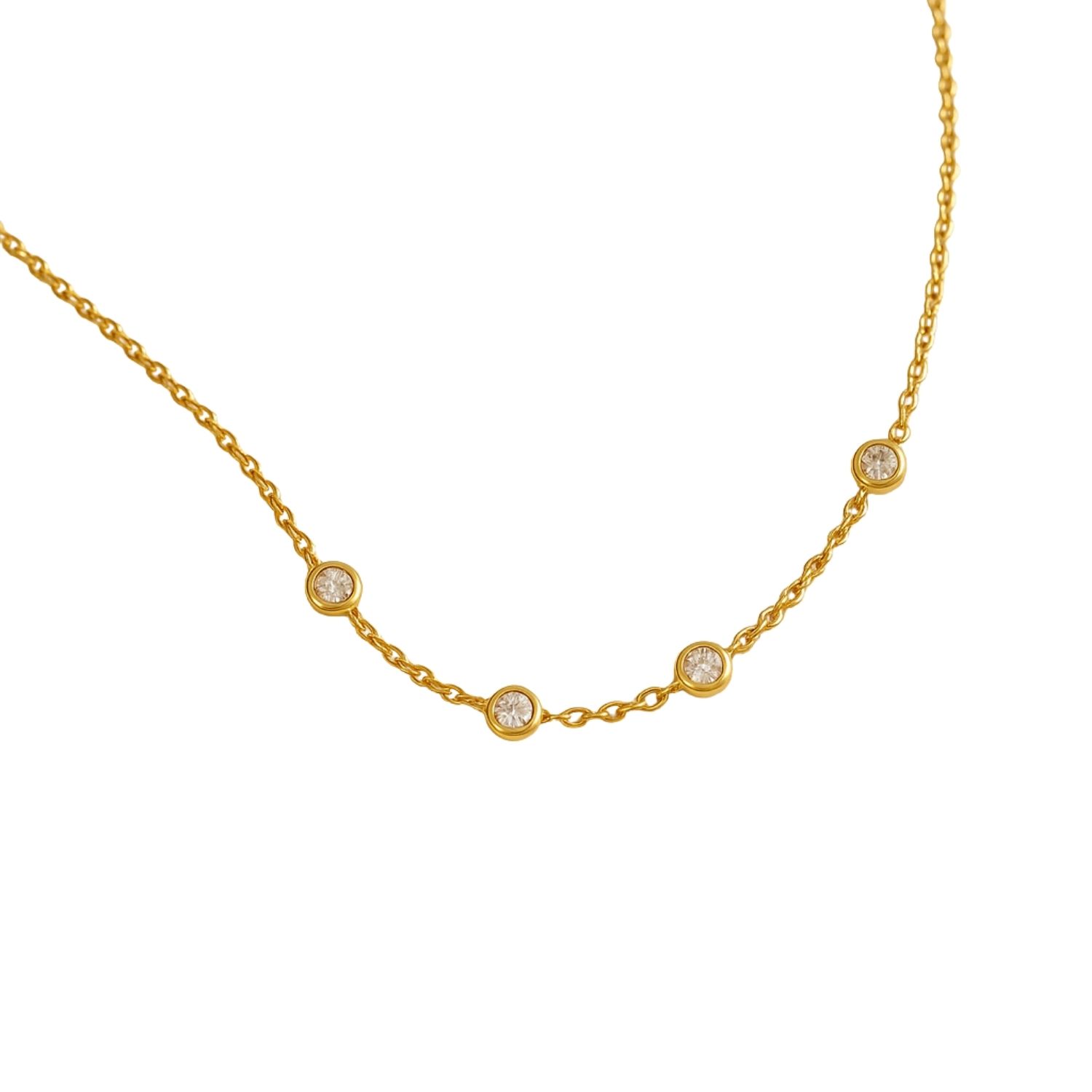 Lily Flo Jewellery Women's Gold Light Line Diamond Station Necklace In Gold