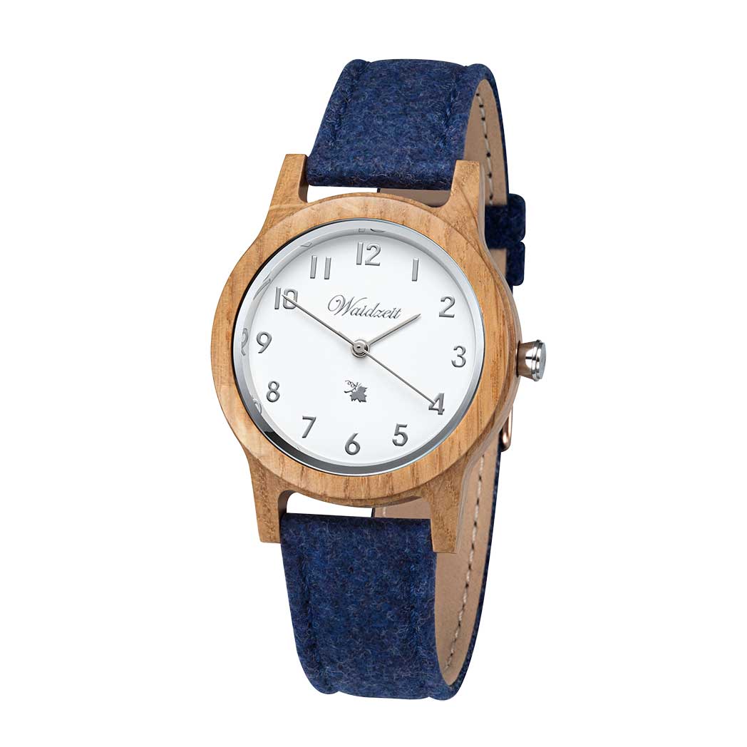 Waidzeit Women's Blue / Brown Barrique Alpine Watch With Nightblue Merino Wool Strap