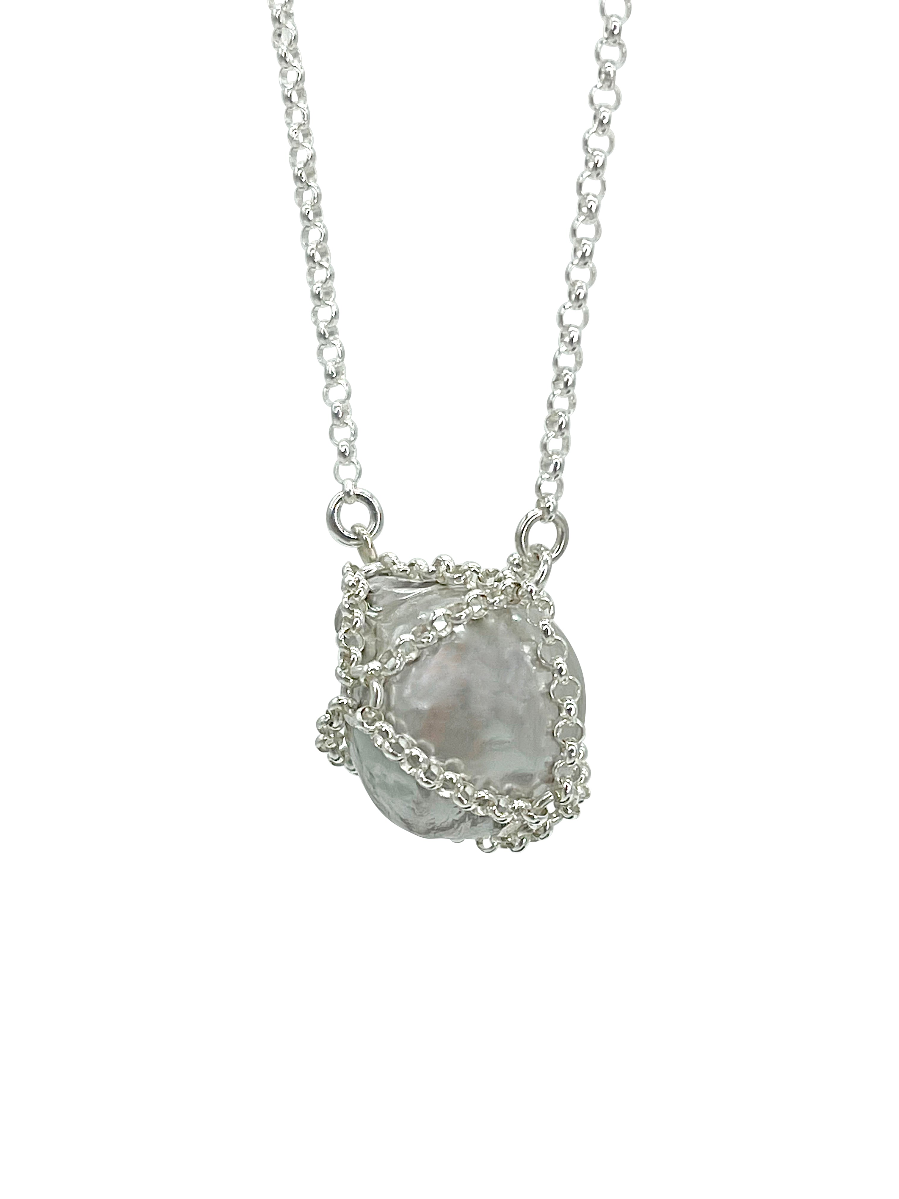 Mhart Women's Silver Pearl Pendant