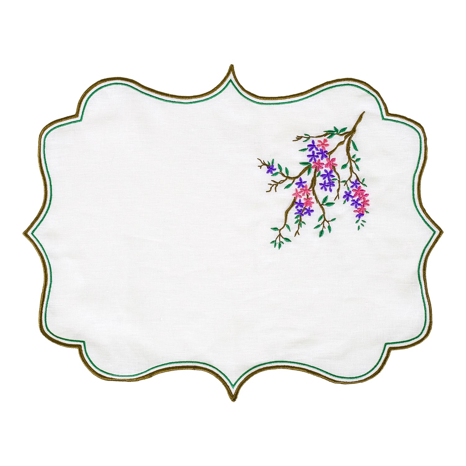 Km Home Collection Initium – Set Of 2 Linen Placemats In Multi