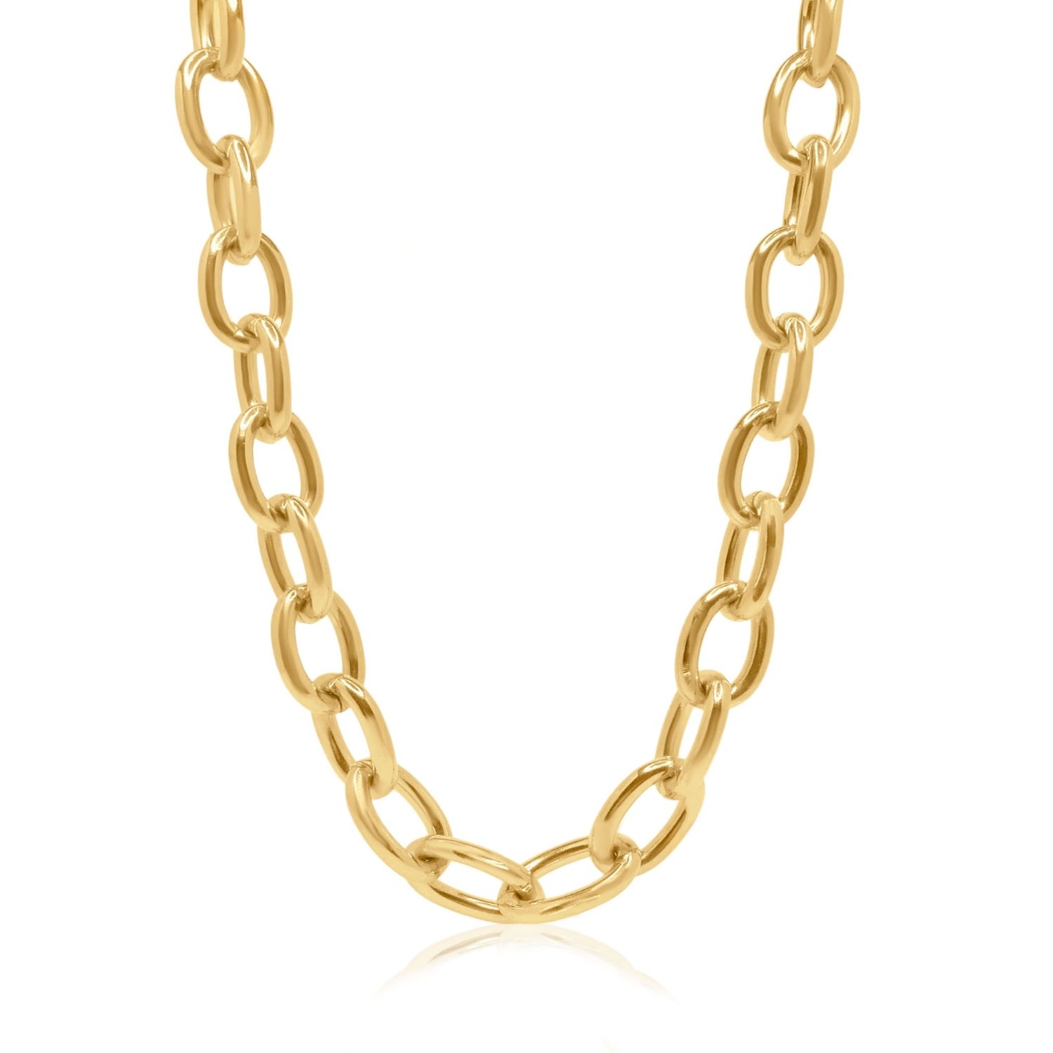 Viea Women's Gold Peyton Statement Round Chain Necklace